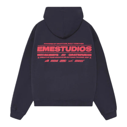 Poleron Eme Studios West Navy Oversized Hoodie