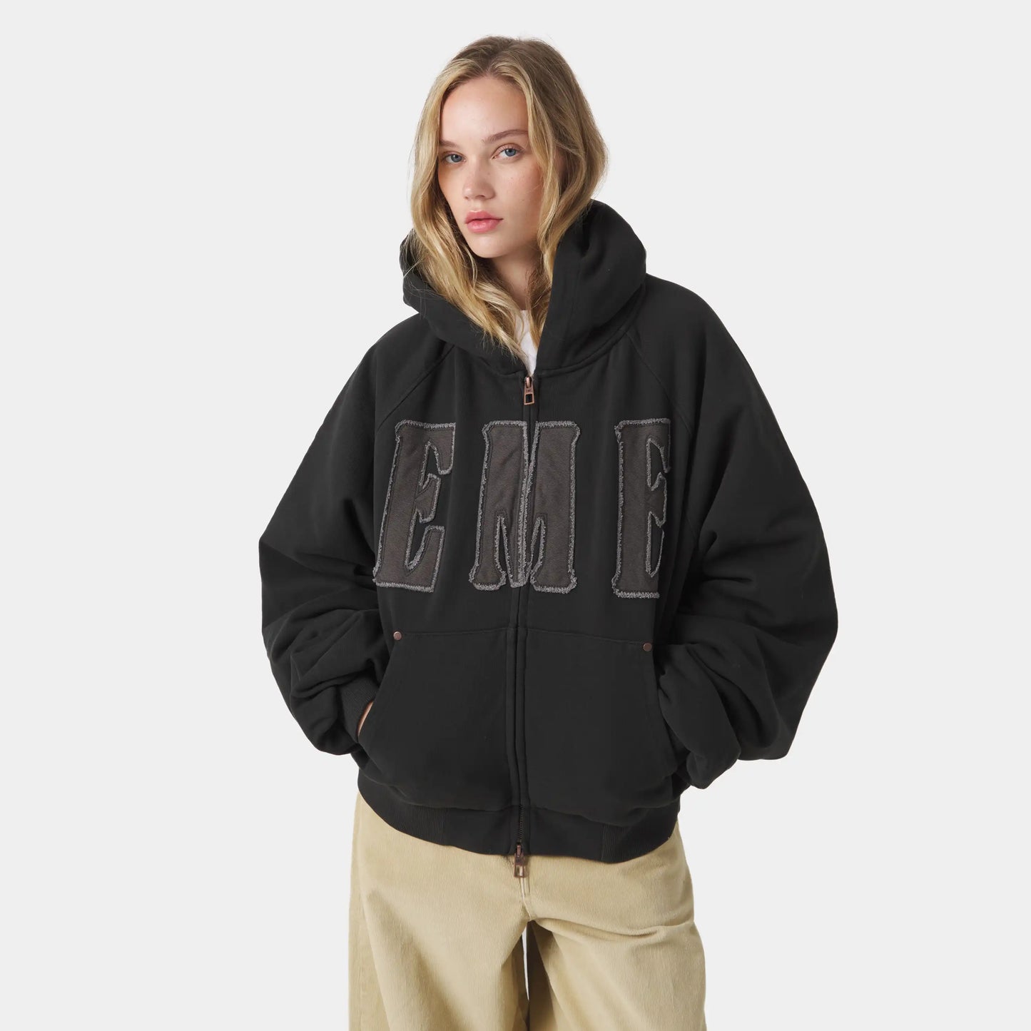 Poleron Eme Studios Desire Black Full Zip