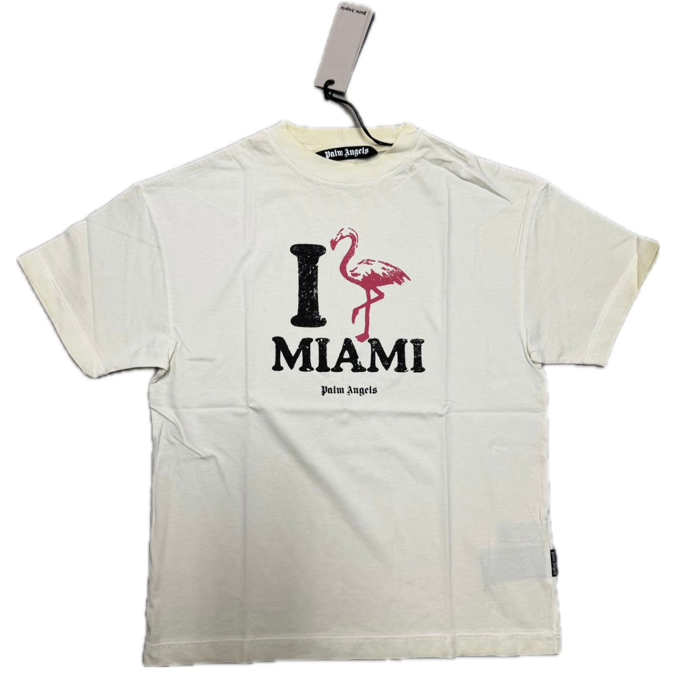 Polera Palm Angels DOS Miami Off White/Fuchsia Tee
