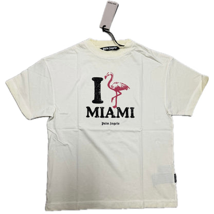 Polera Palm Angels DOS Miami Off White/Fuchsia Tee