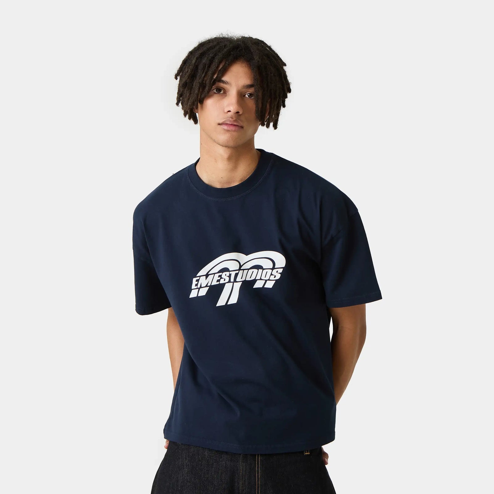 Polera Eme Studios ARC Navy Oversized