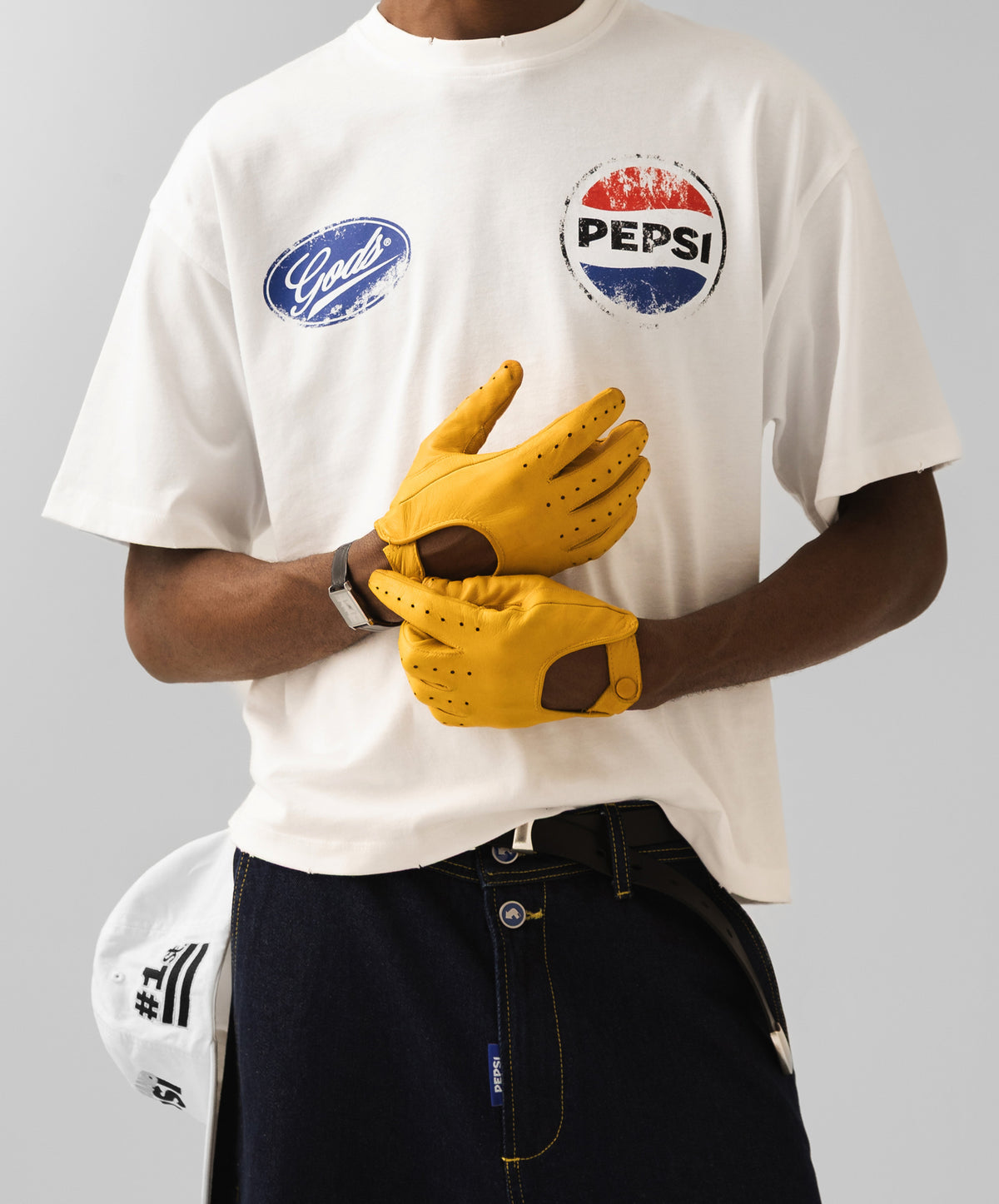 Polera Fake Gods Racer Boxy Tee White