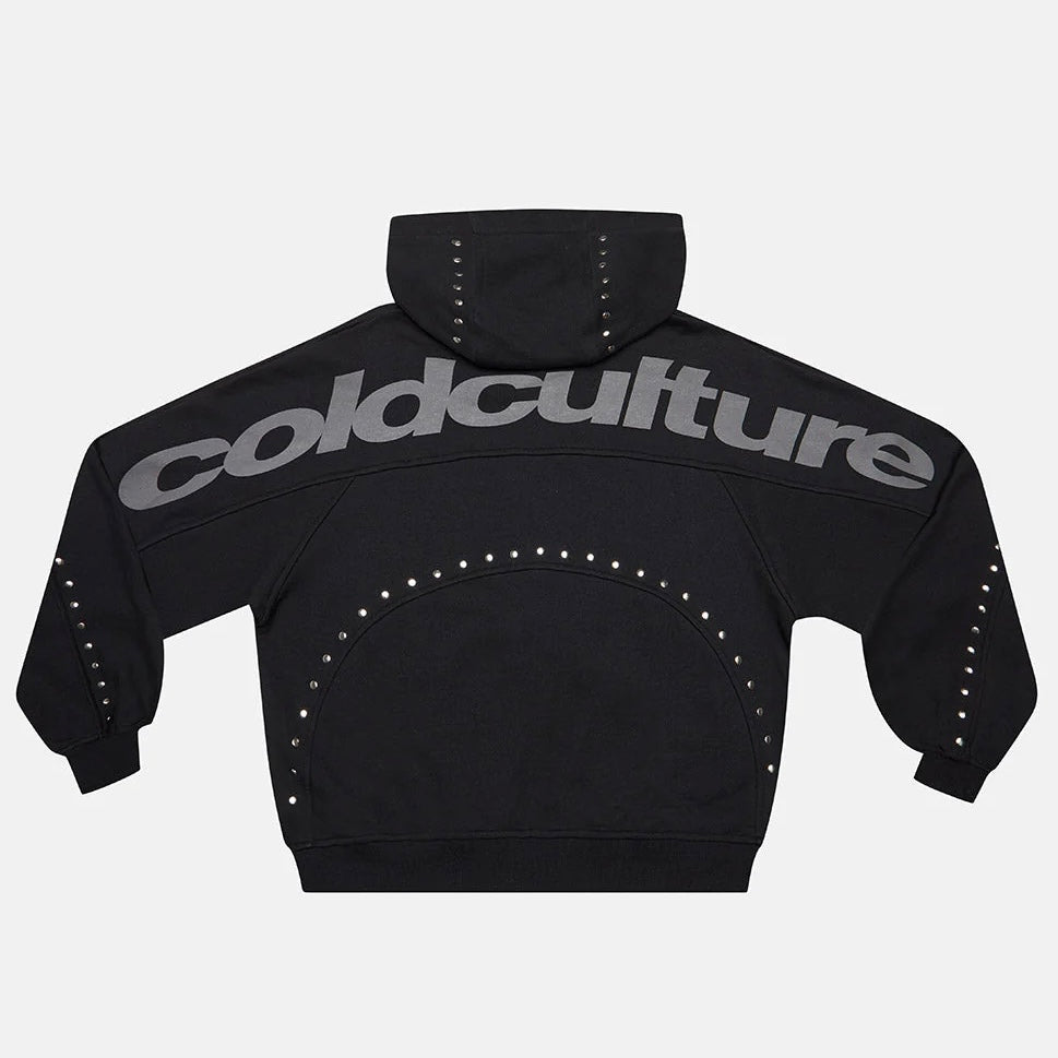 Poleron Cold Culture Stud Zip Hoodie Black