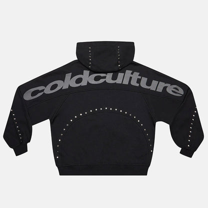 Poleron Cold Culture Stud Zip Hoodie Black