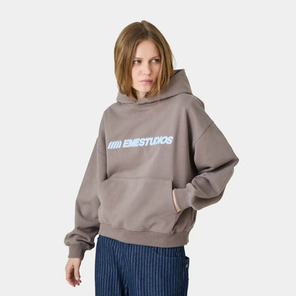 Poleron Eme Studios Metro Choco Oversized Hoodie