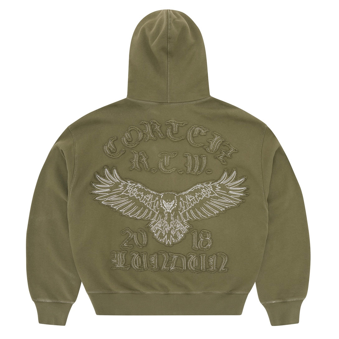 Poleron Corteiz Diplomatic Zip Hoodie Olive