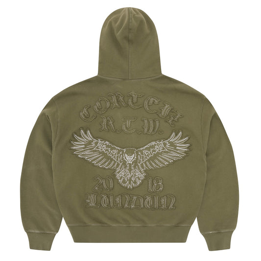 Poleron Corteiz Diplomatic Zip Hoodie Olive