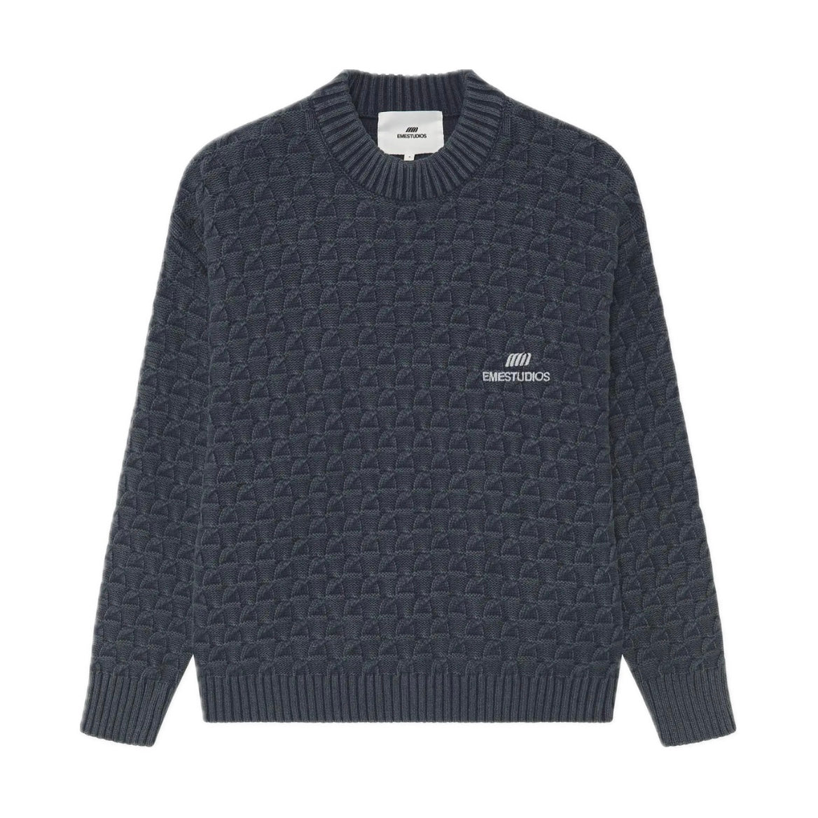 Sweater Eme Studios Grid Navy Cable Knit