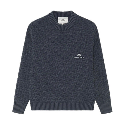 Sweater Eme Studios Grid Navy Cable Knit