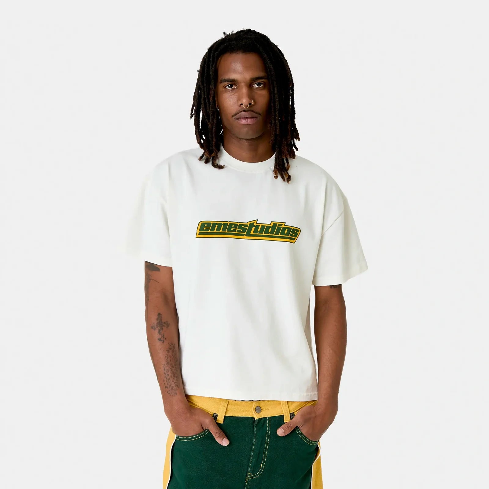 Polera Eme Studios Outline Off Sand Oversized