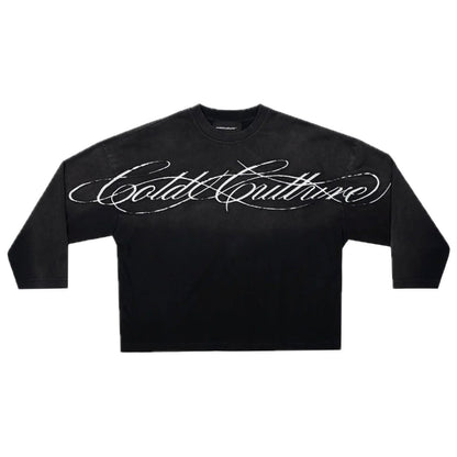 Polera Cold Culture Crossed Script Longsleeve 2.0 Black