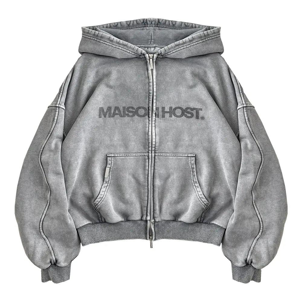 Poleron Maison Host Erode Wave Zipped Grey