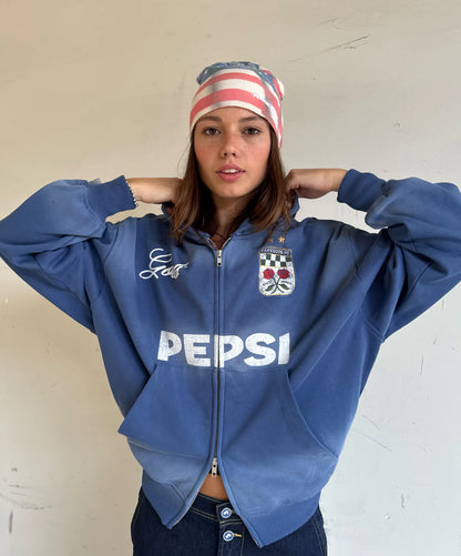 Poleron Fake Gods Track Zipper Blue