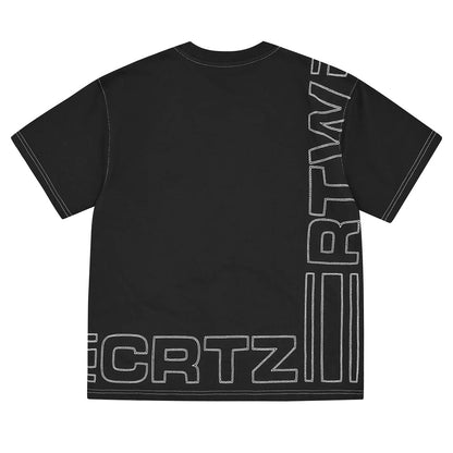 Polera Corteiz Outline Heavyweight Tee Black