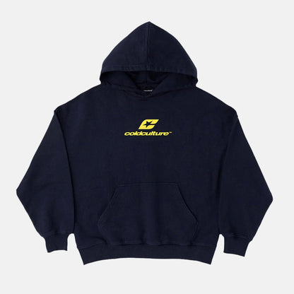 Poleron Cold Culture Curved Hoodie Midnight Blue
