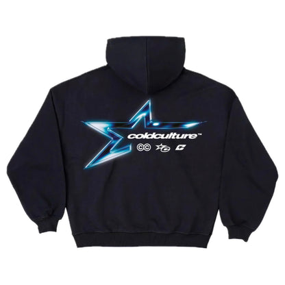 Poleron Cold Culture Electric Shine Black Hoodie