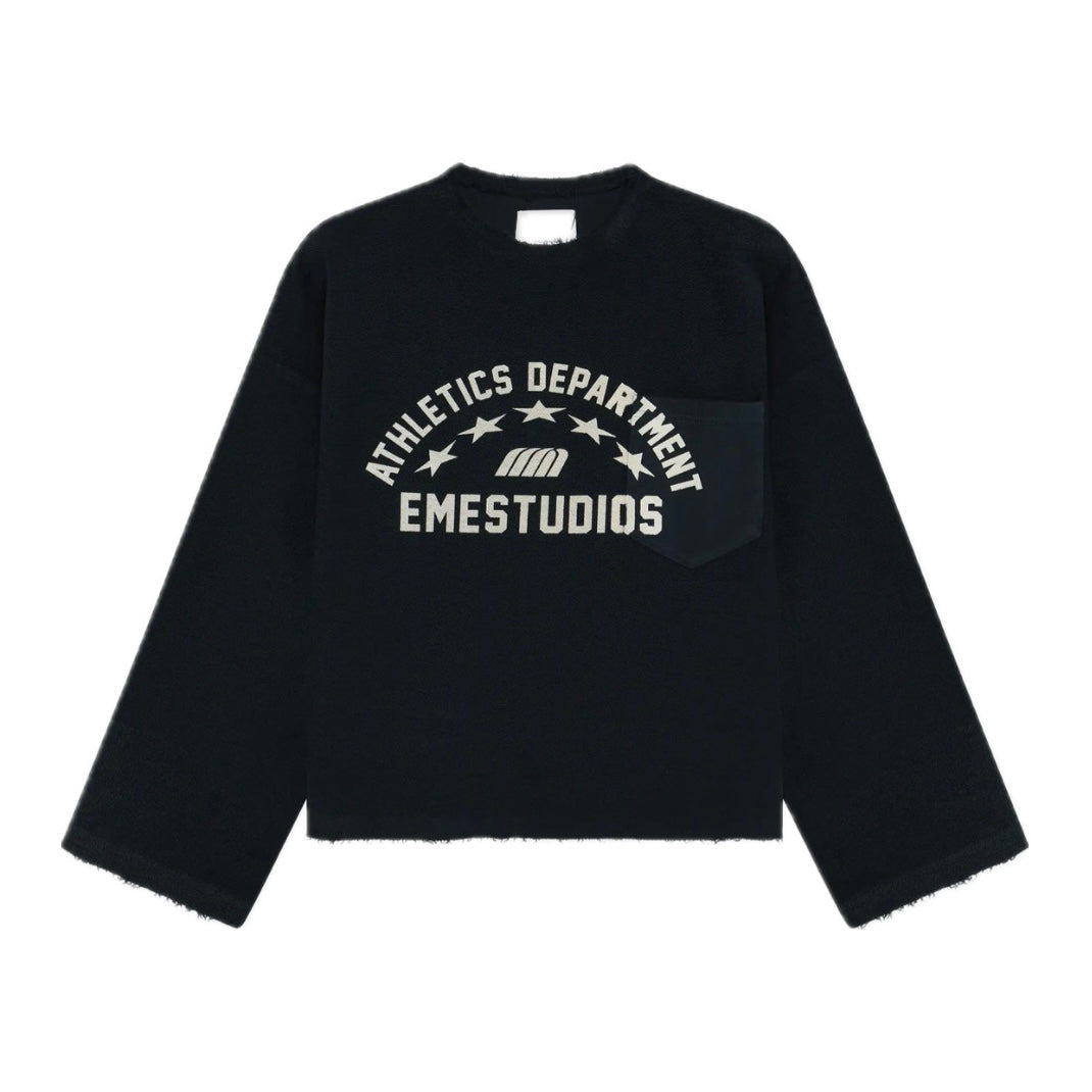 Poleron Eme Studios Pocket Navy Reverse Crewneck