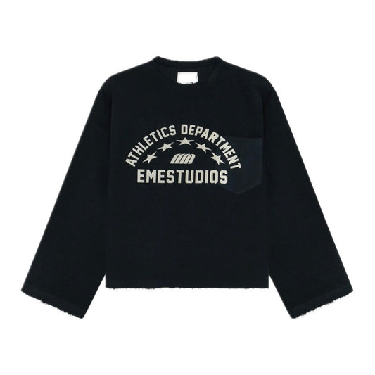 Poleron Eme Studios Pocket Navy Reverse Crewneck