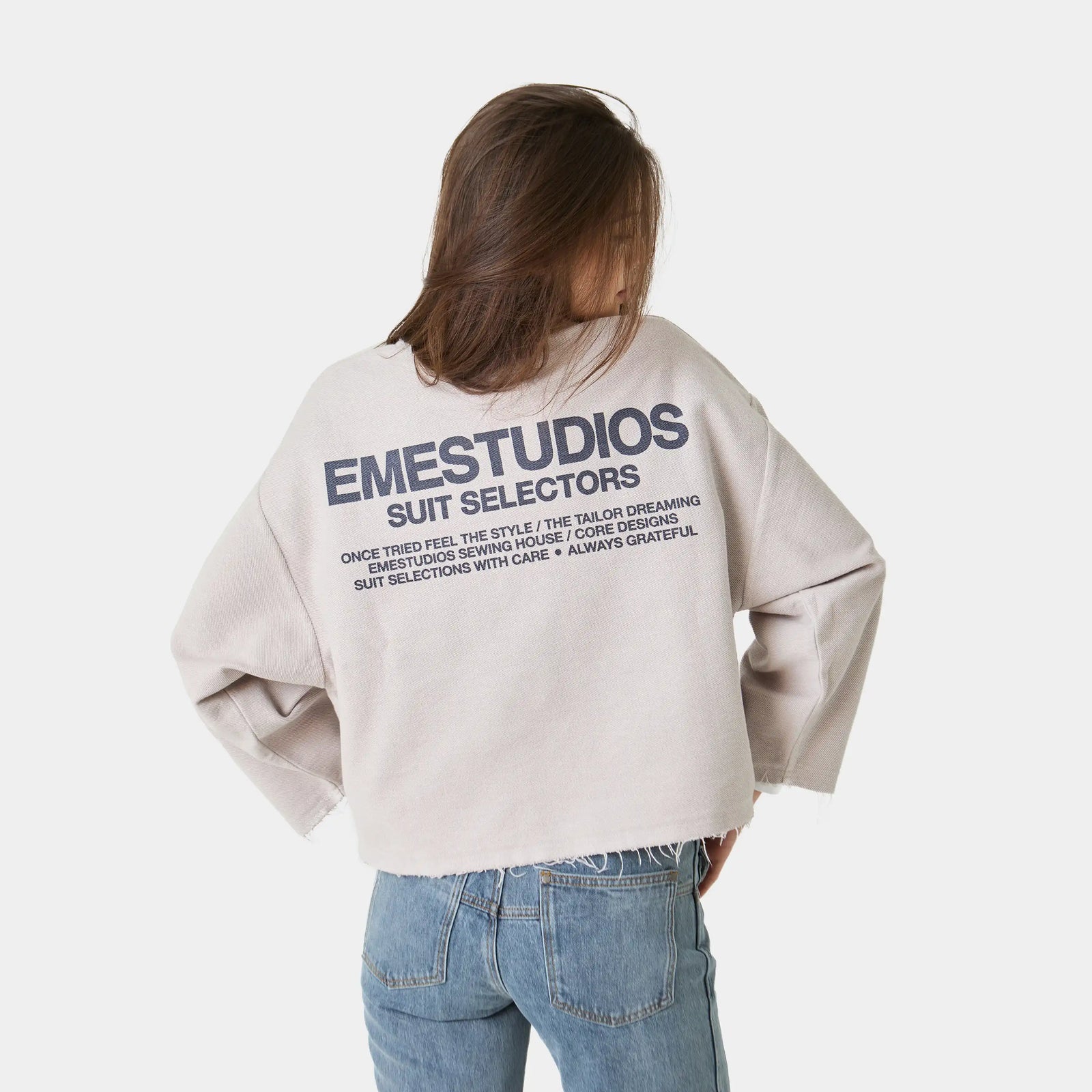 Poleron Eme Studios Suit Off Sand Crewneck