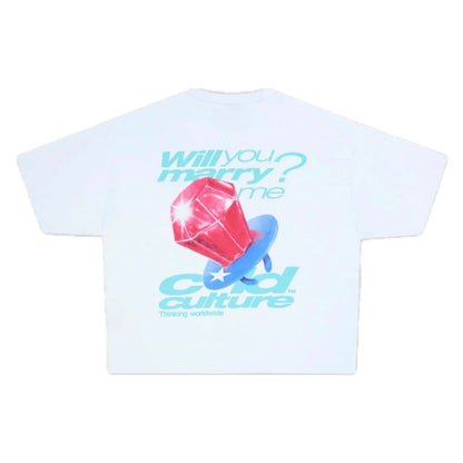 Polera Cold Culture Marry Me Tee White