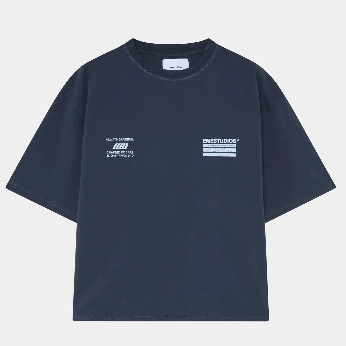 Polera Eme Studios Radar Navy Oversized Tee