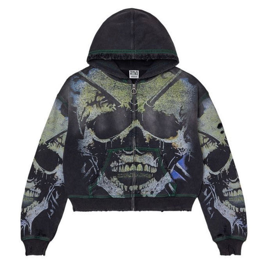 Poleron Vale Forever Valley Gravedigger Zip Up Black