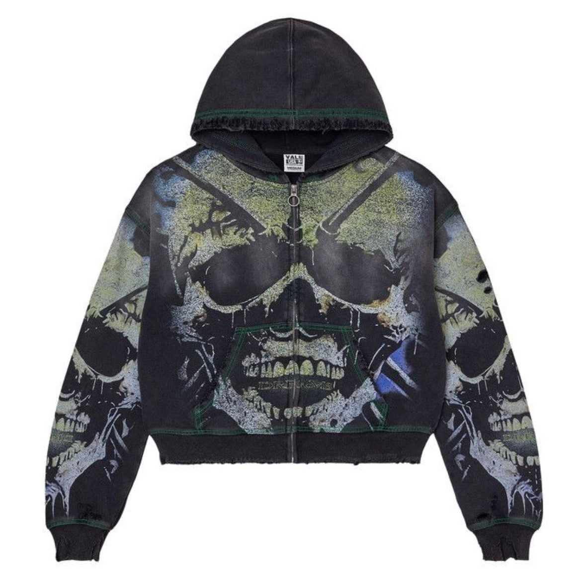 Poleron Vale Forever Valley Gravedigger Zip Up Black