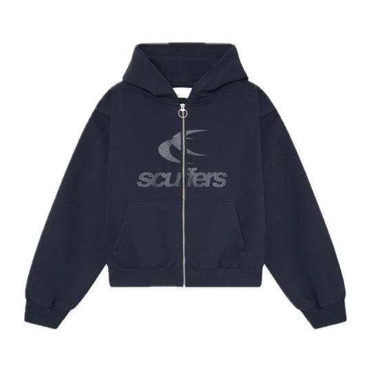 Poleron Scuffers Logo Black Zipped Hoodie