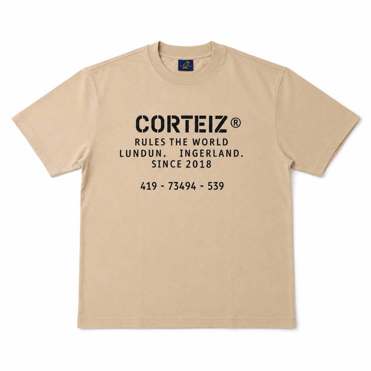 Polera Corteiz OG Stencil Beige Tee