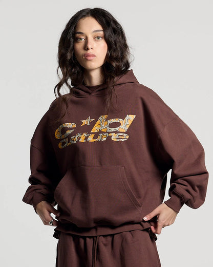 Poleron Cold Culture Wild Snake Brown  Hoodie
