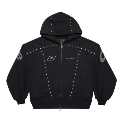 Poleron Cold Culture Stud Zip Hoodie Black