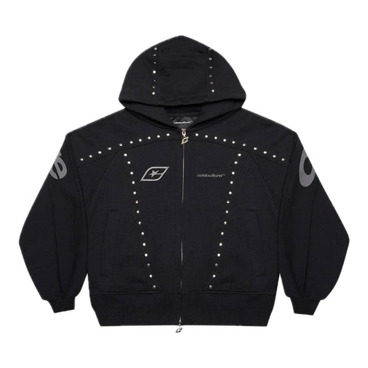 Poleron Cold Culture Stud Zip Hoodie Black