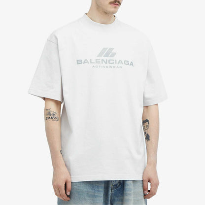 Polera Balenciaga Active Logo Off White