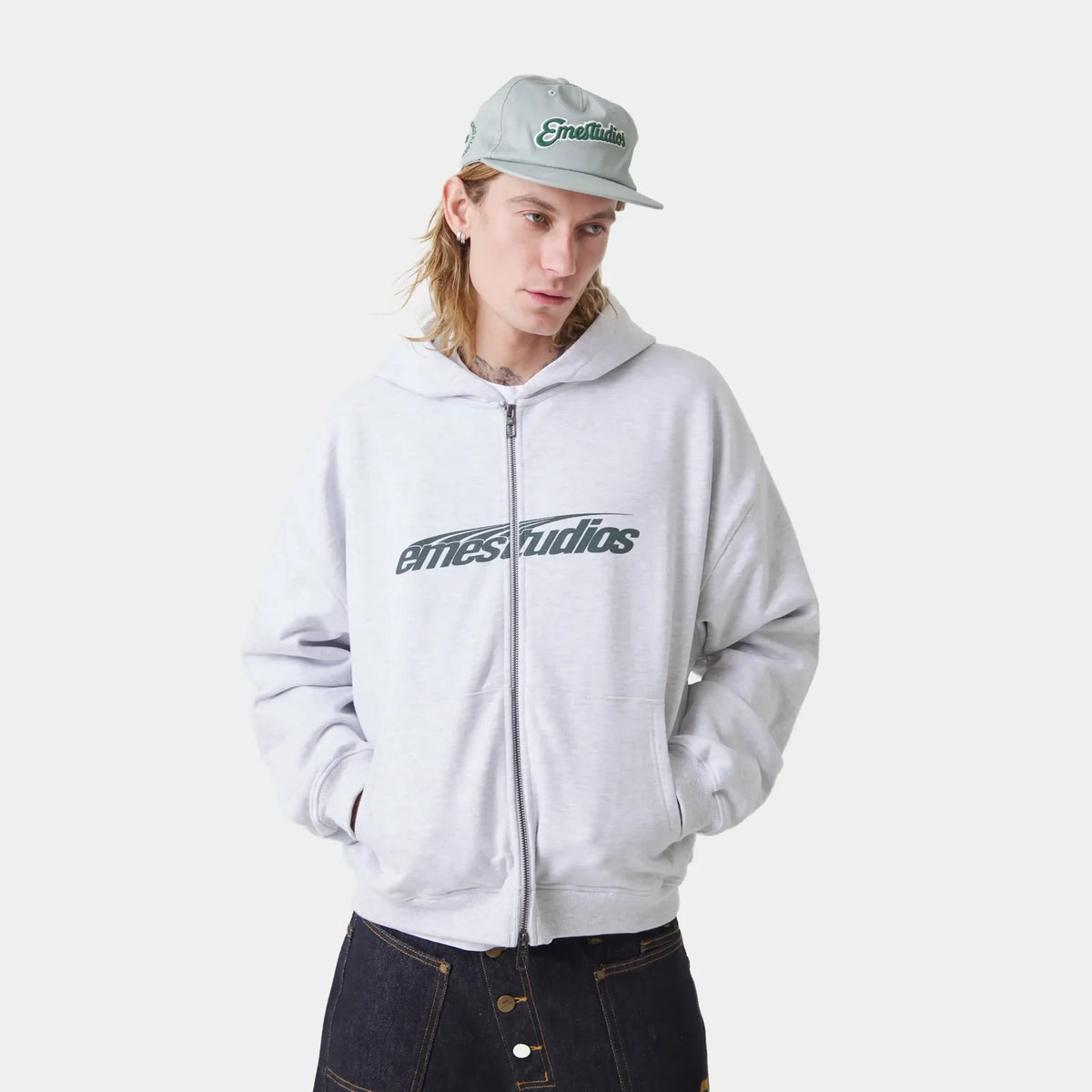 Poleron Eme Studios Intel Heather Grey Full Zip