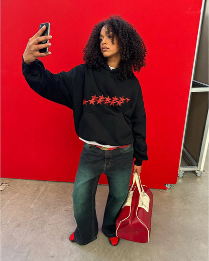 Poleron Cold Culture Stars Black & Red
