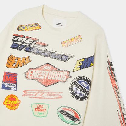 Poleron Eme Studios Waffle Off Sand Crewneck