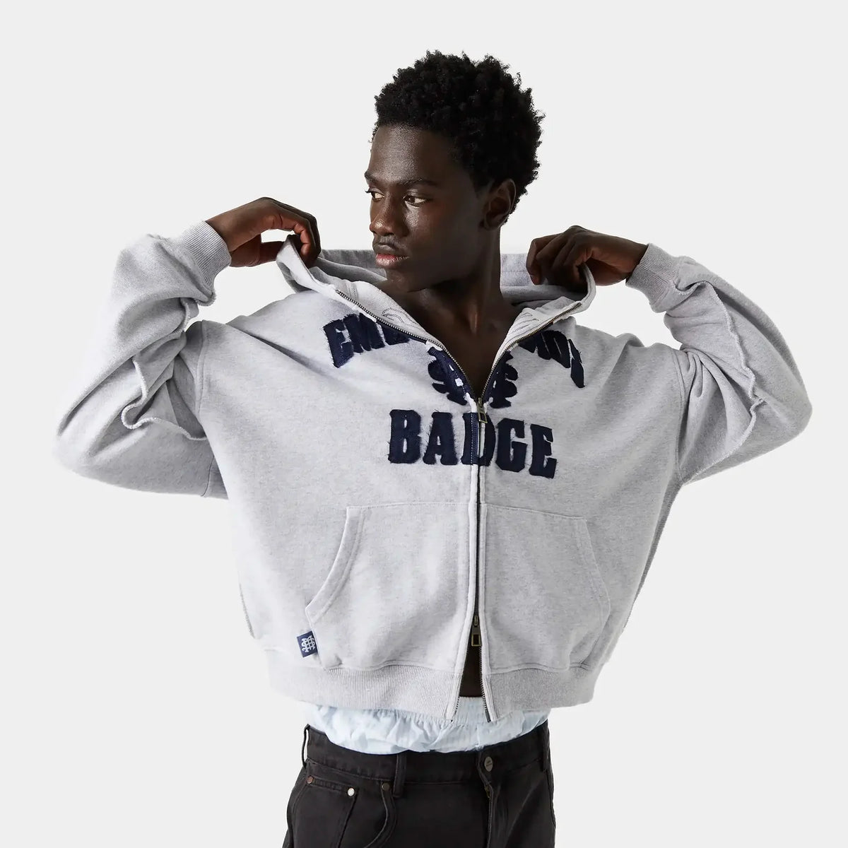 Poleron Eme Studios Badge Heather Grey Full Zip
