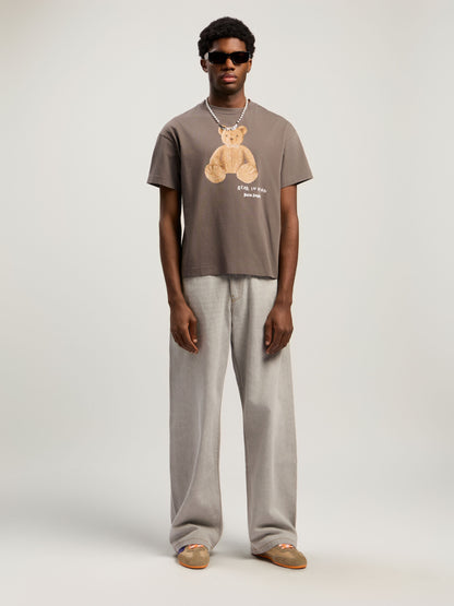 Polera Palm Angels Bear In Mind Dark Grey/Brown