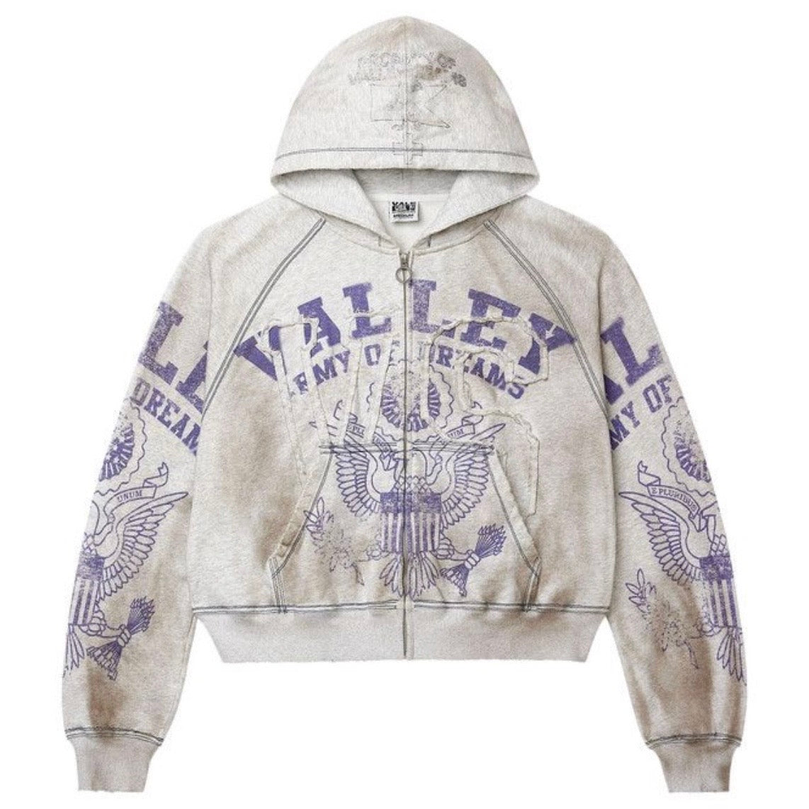 Poleron Valley Dreams Army Zip Up Dirt/Grey