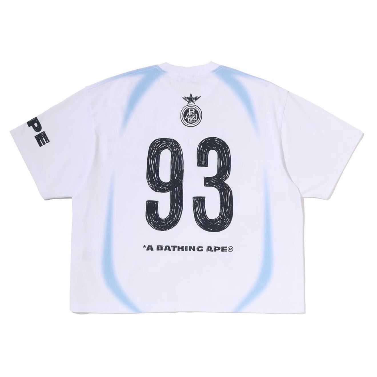 Polera BAPE Heavy Wash Hand Draw Football Relaxed White