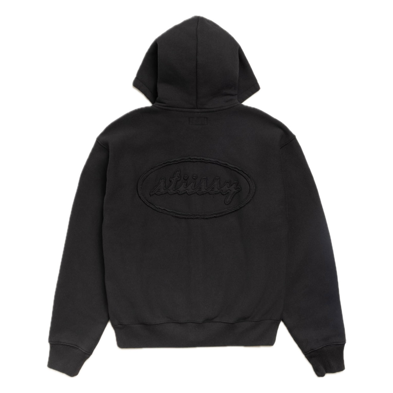 Poleron Stussy Cursive Applique Zip Black