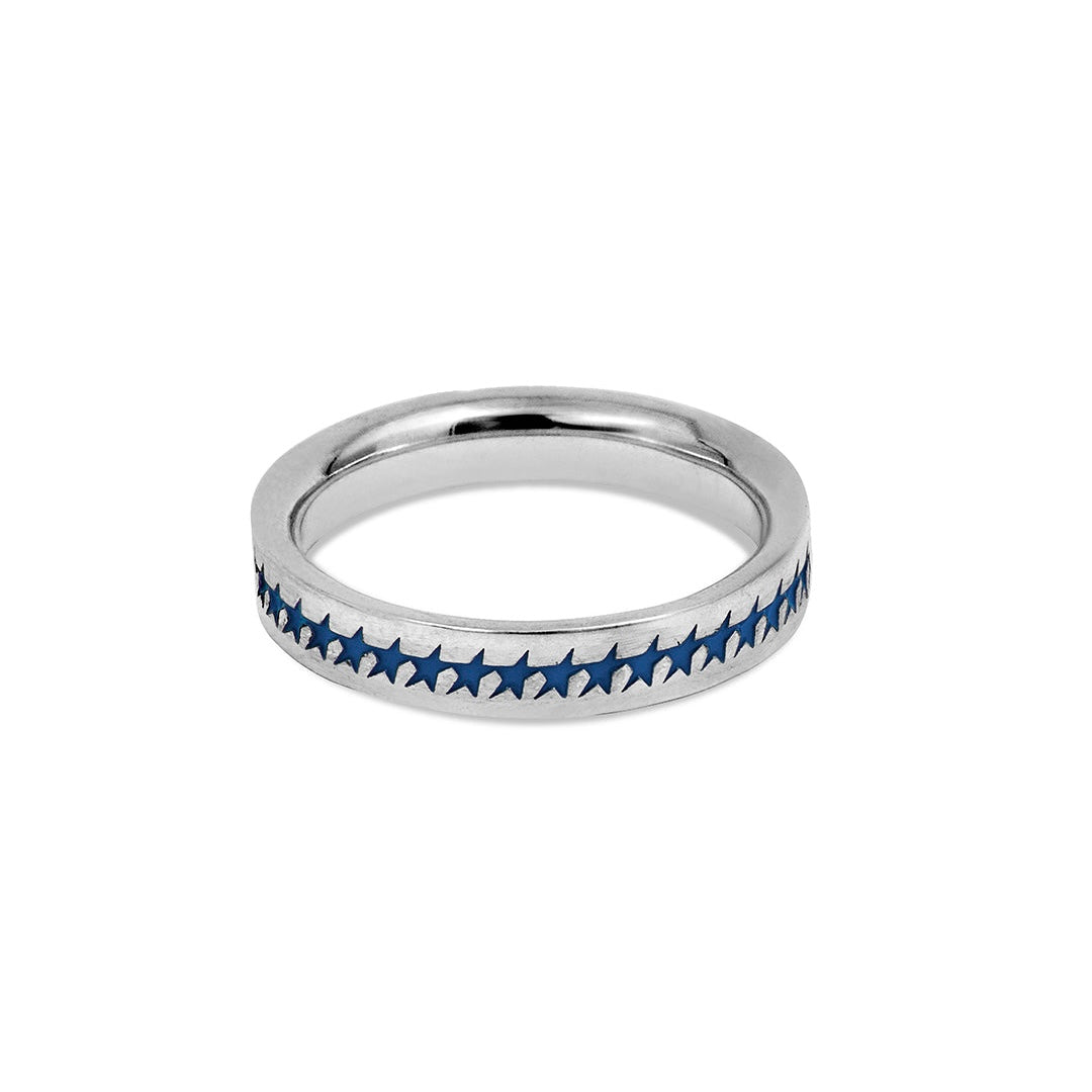Anillo Twojeys Blue Enameled Starline Ring