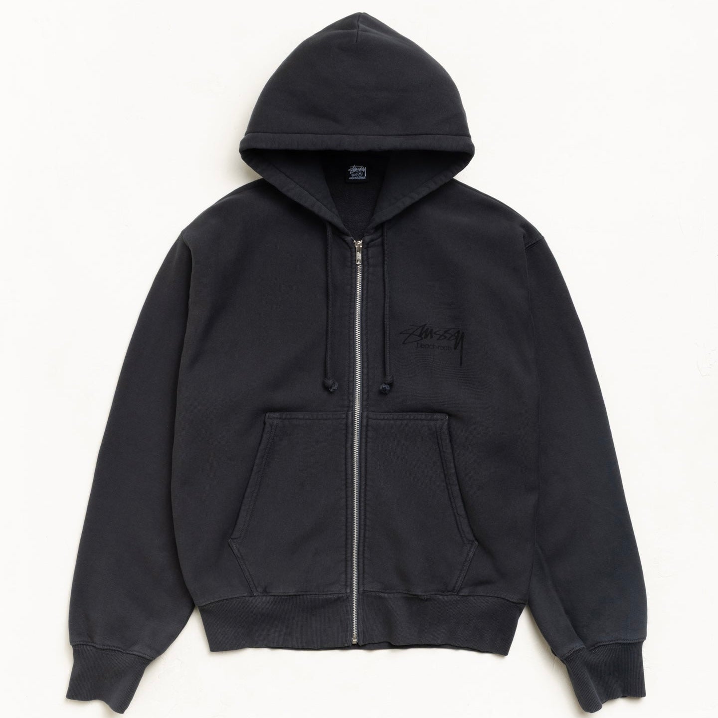 Poleron Stussy Beach Roots Zip Faded Black