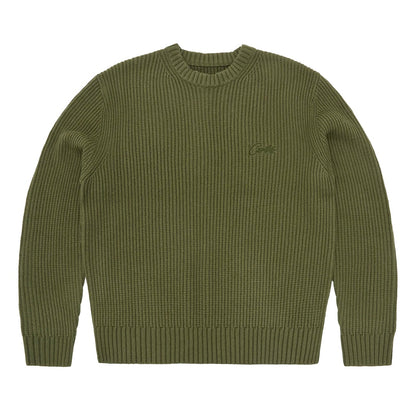 Sweater Corteiz Crochet Applique Knit Crew Khaki
