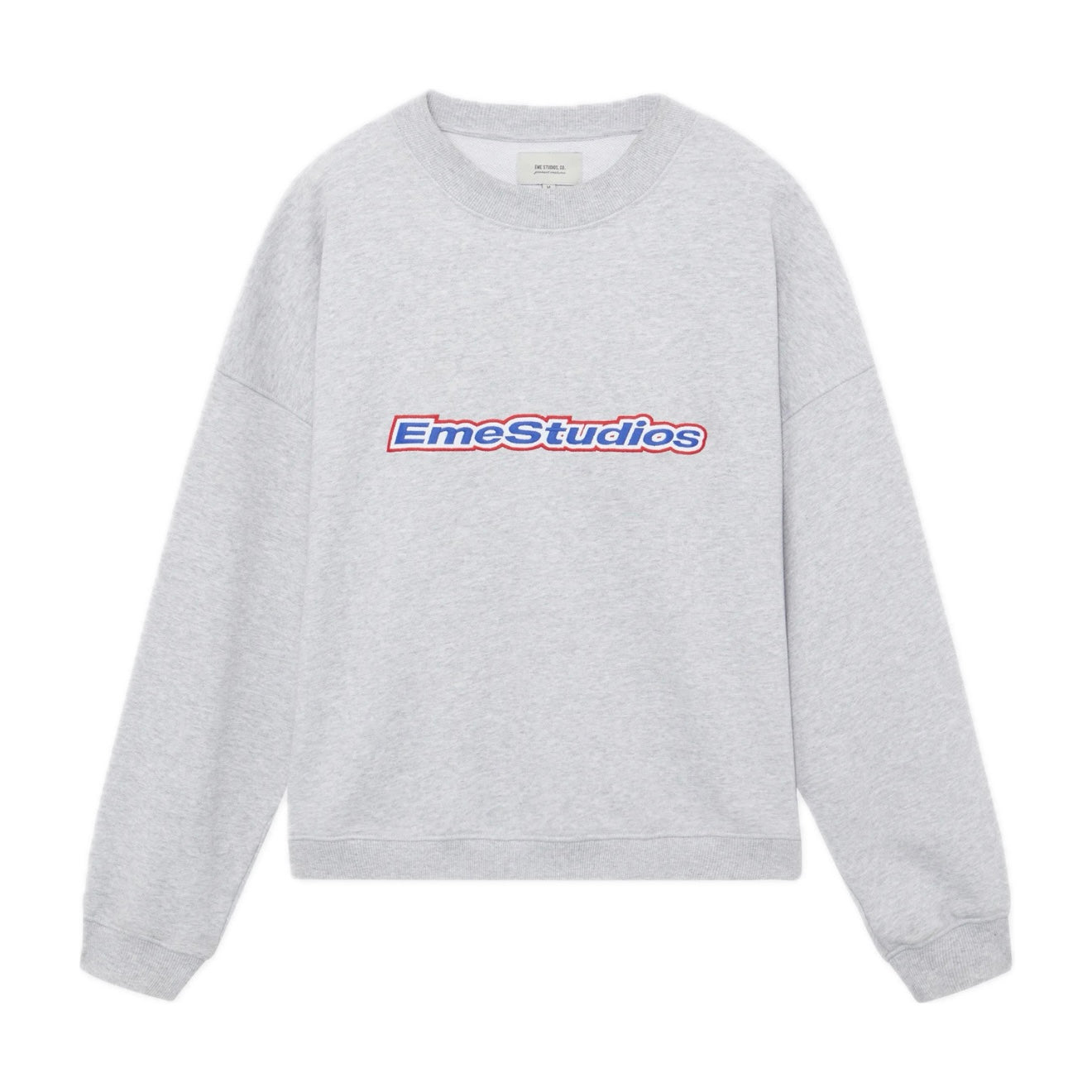 Poleron Eme Studios Box Heather Grey Oversized Crewneck