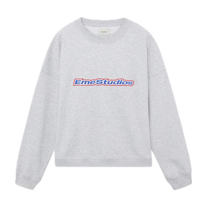 Poleron Eme Studios Box Heather Grey Oversized Crewneck