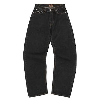 Pantalon Corteiz Crest Chainstitch Baggy Jeans Washed Black