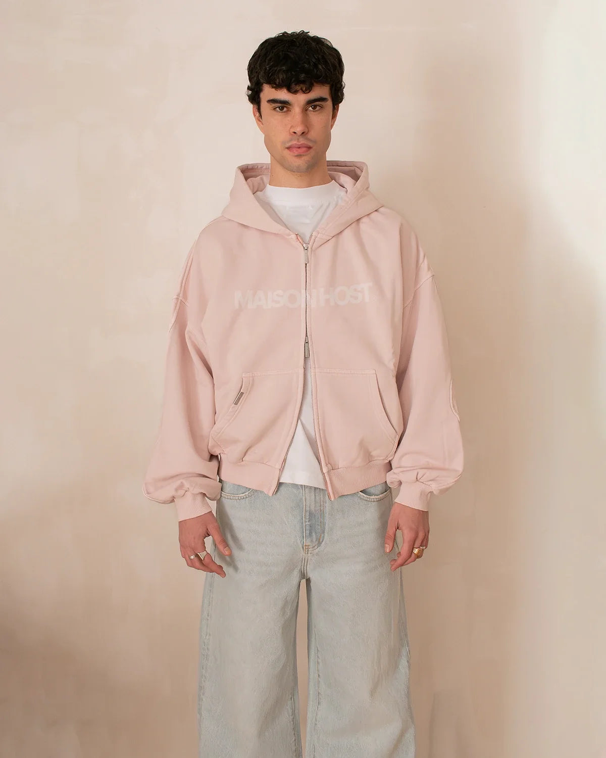 Poleron Maison Host Erode Wave Zipped Pink