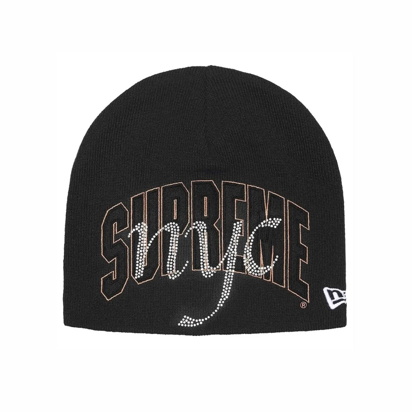 Gorro Supreme x New Era Rhinestone Beanie Black