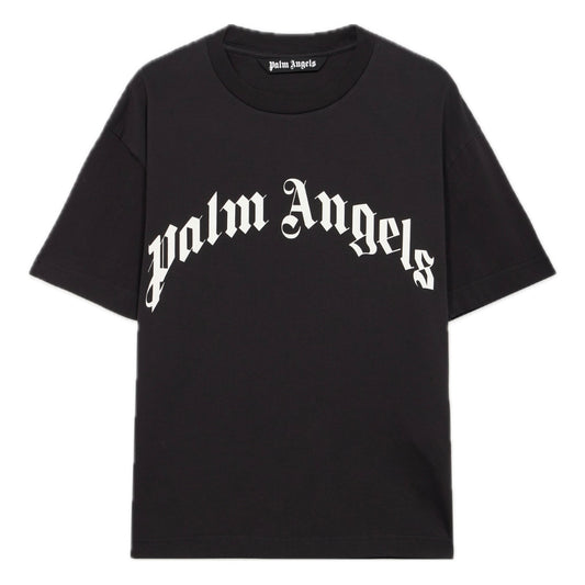 Polera Palm Angels Curved Logo Regular Black/Off White